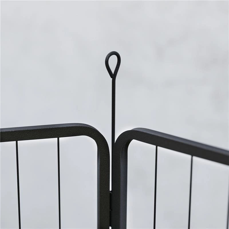 RECINTO PER CANI A 6 PANNELLI MODULABILI PIEGHEVOLE CON PORTA IN ACCIAIO, ALTEZZA 80 CM, NERO