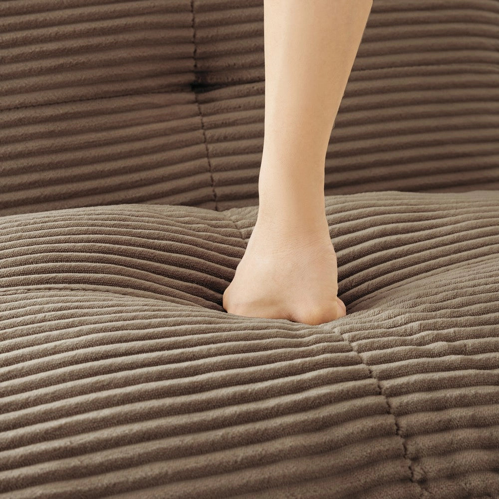 Divano Modulare Boneless ¨C Xylo ¨C Velluto a Coste, Marrone, Loveseat