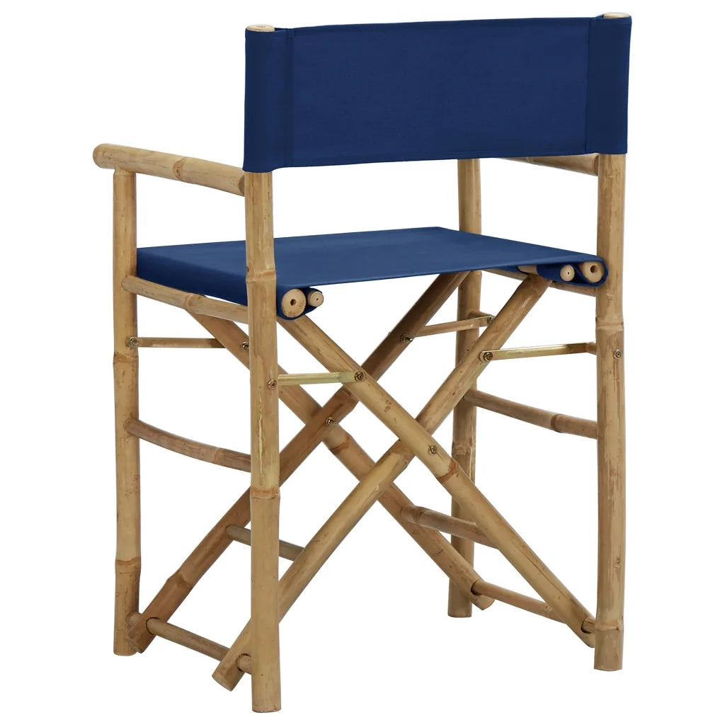 Sedie da Regista Pieghevoli 2 pz Blu in BambÃ¹ e Tela cod mxl 6381