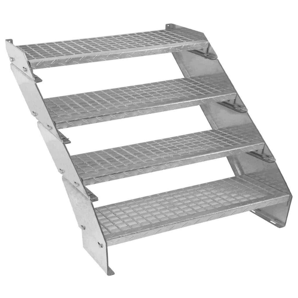 Scala metallica a 4 elementi ad altezza regolabile in acciaio zincato 90 cm / 900 mm