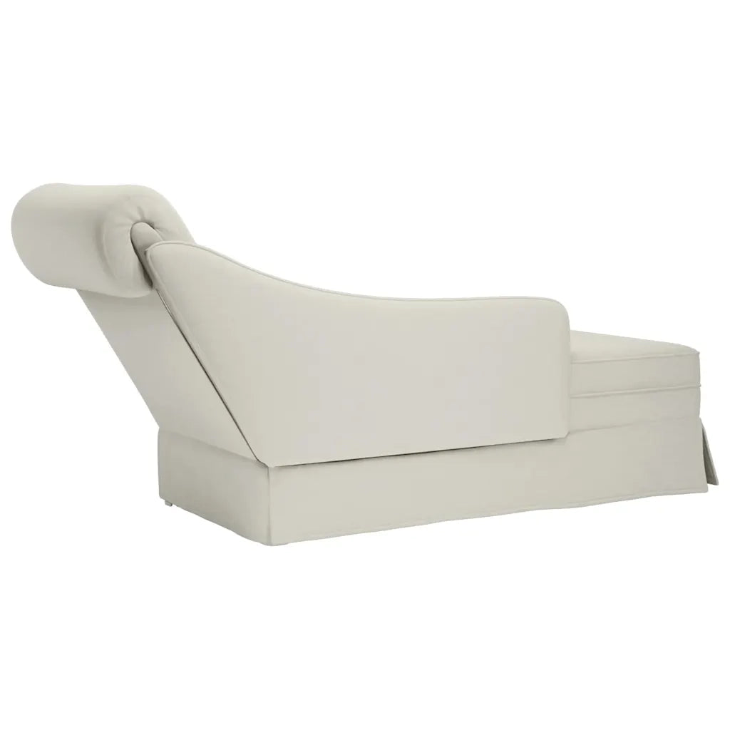 vidaXL Sdraio con Capezzale e Bracciolo Destro in Velluto Crema
