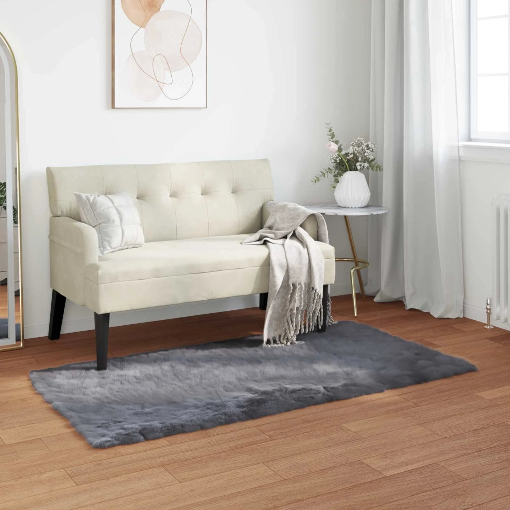 Tappeto in finta TAFALLA Antracite 60 x 110 cm Poliestere