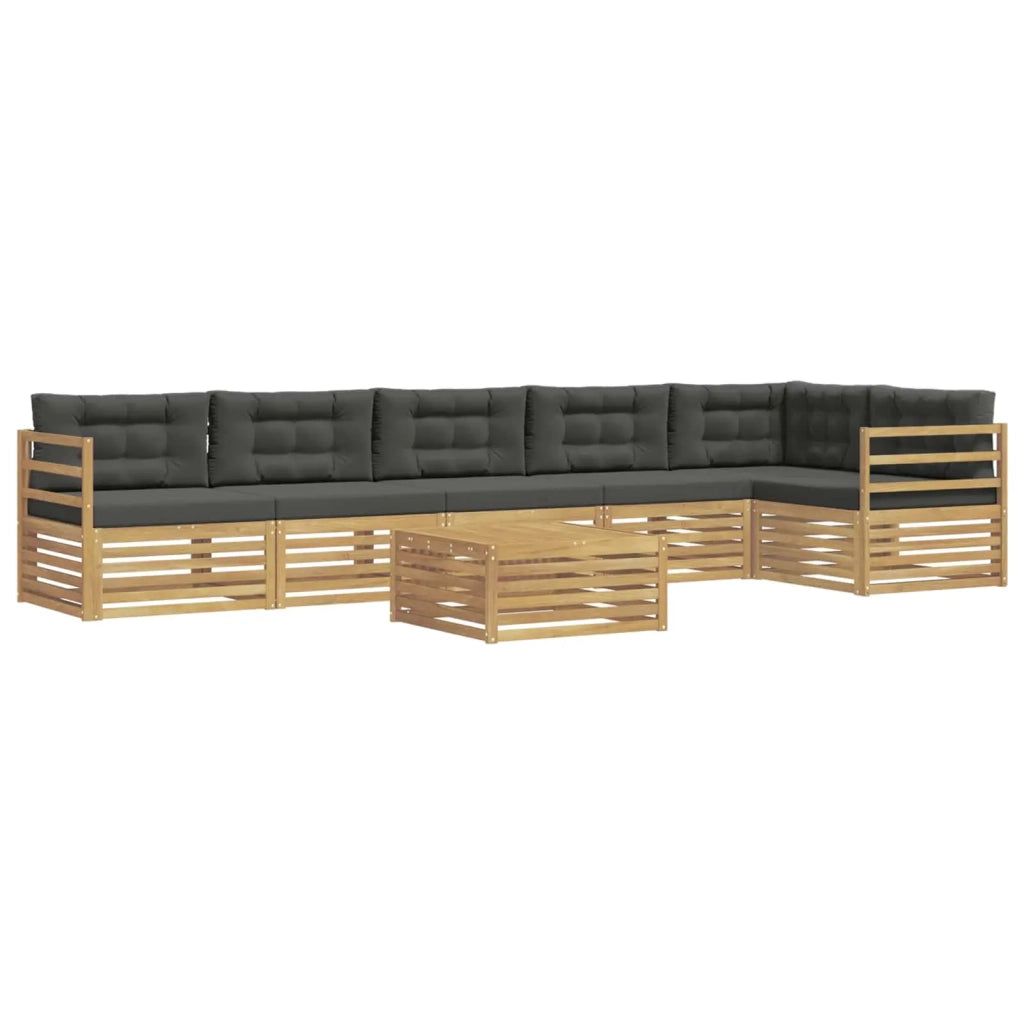 Set di divani da esterno 7 pcs Bianco e Antracite Poliestere 3390587