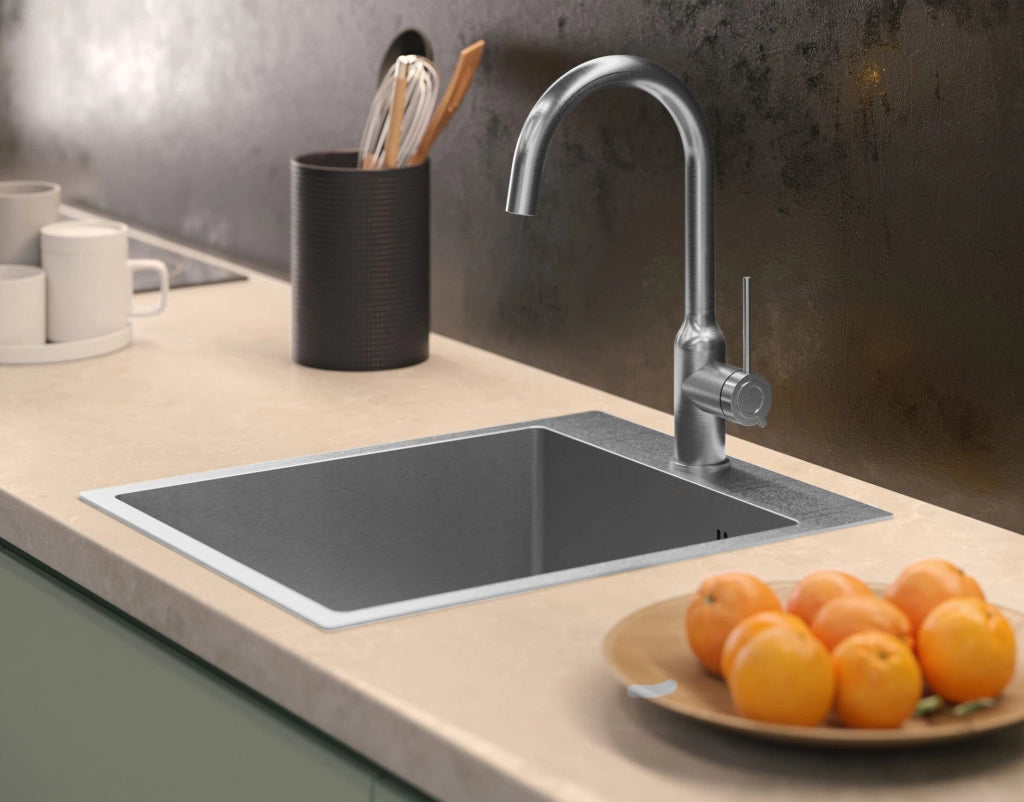 Lavello In Acciaio Russel 90 Brush Nickel