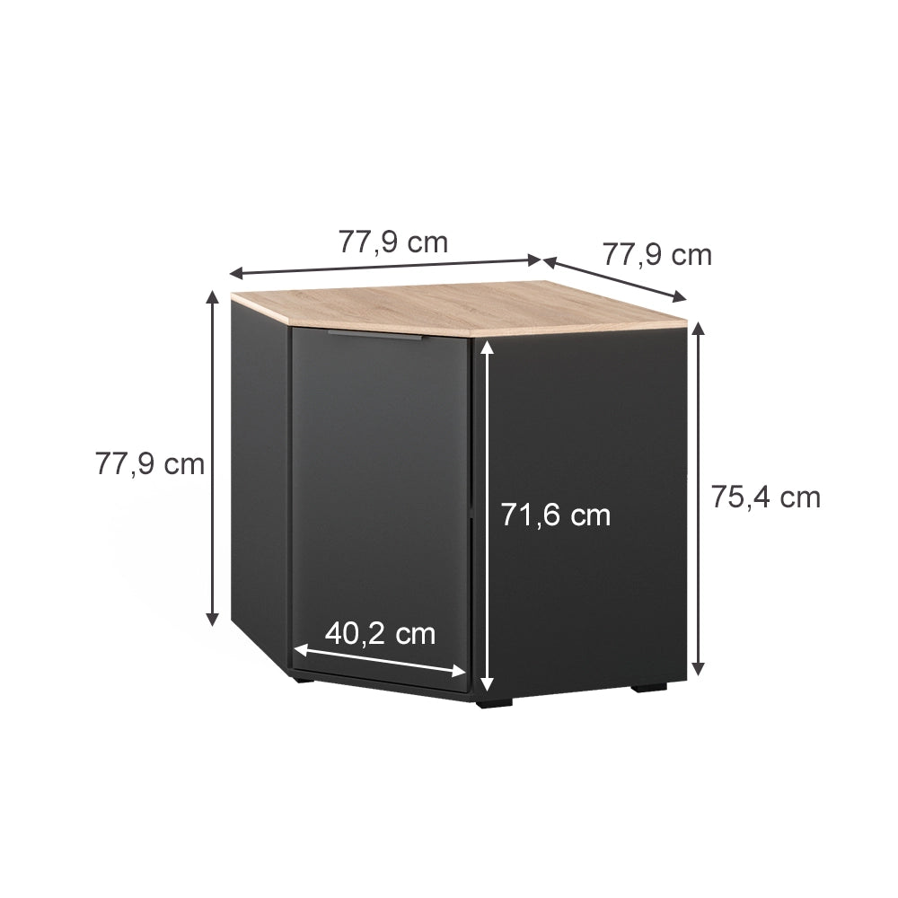 Vicco Credenza Antracite 77.9 x 77.9 cm con 1 porta