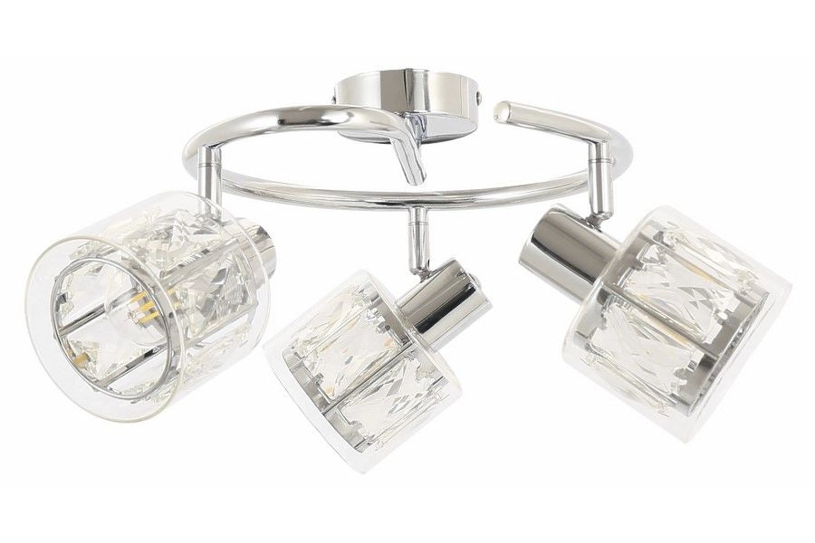 Plafoniera glamour cromata rotonda 3 luci E14 Reality