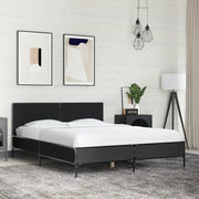 Giroletto Nero 135x190 cm in Legno Multistrato e Metallo 3280027