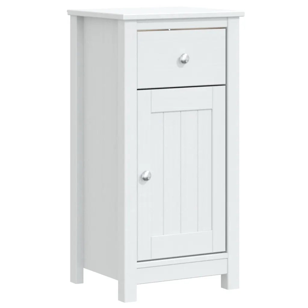 Set Mobili da Bagno 4 pz BERG Bianco in Legno Massello di Pino