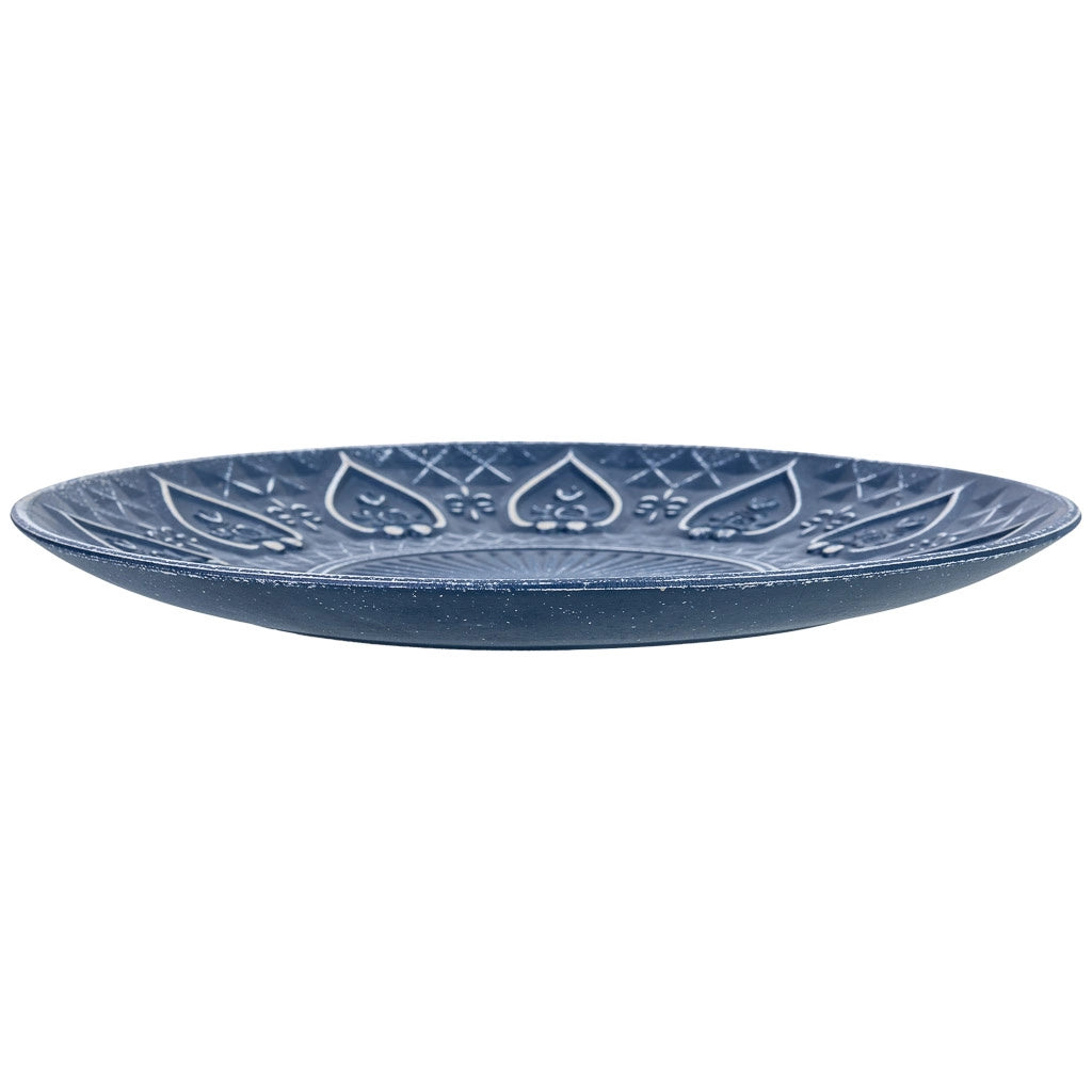 Vassoio decorativo in legno blu 35x35x3h cm