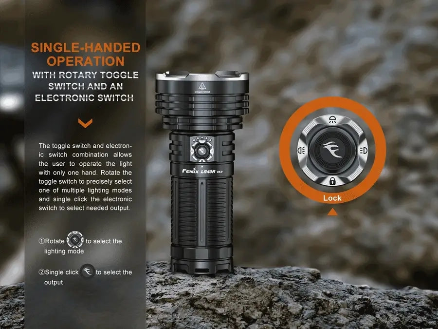 Torcia LED ricaricabile FENIX LR40R V2.0 15000 lumen 900 metri