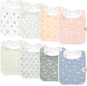 Set di 8 slabbettoni biologici per bambini, per maschi e femmine – slabbettoni per leccare di cotone superassorbente per neonati, bambini con denti da latte, nuovi nati, estremamente morbidi e lavabili in lavatrice.