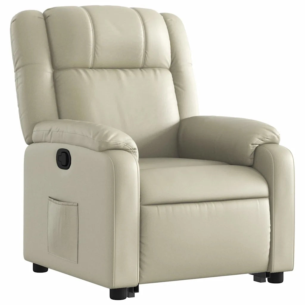 Poltrona Alzapersona Reclinabile Crema in Similpelle 3205151