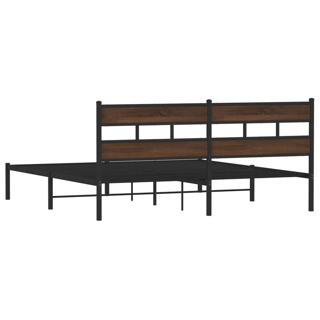 Giroletto senza Materasso con Testiera Rovere Marrone 183x213cm