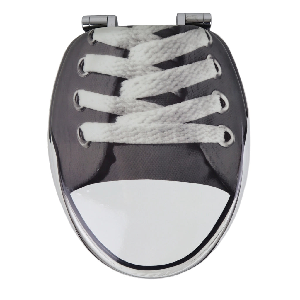 Sedile wc copri vater universale frizionato fantasia in mdf chiusura rallentata *** fantasia shoes, confezione 1
