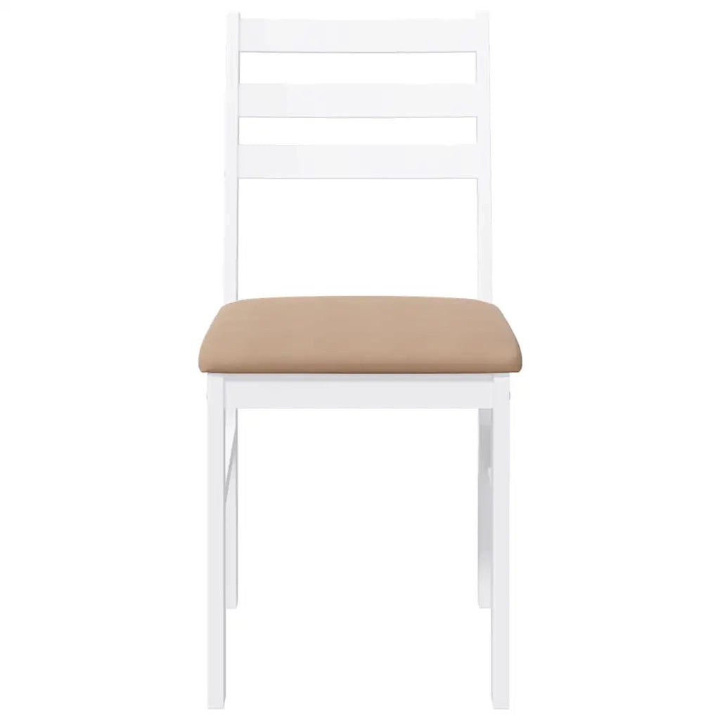 vidaXL Sedie da Pranzo con Cuscini 2 pz Bianco Legno Massello di Hevea