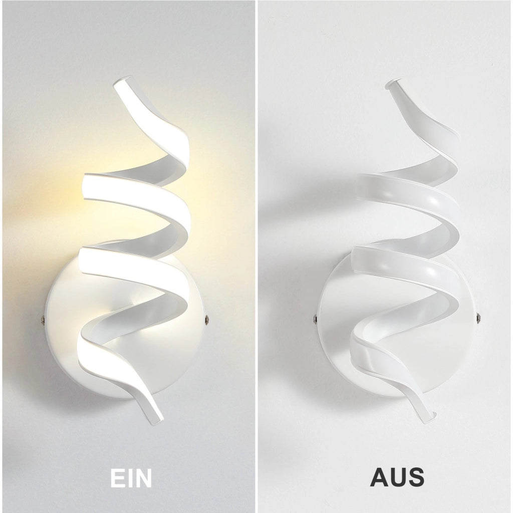 ZMH Applique a LED per interni bianca moderna 7W bianco caldo per soggiorno