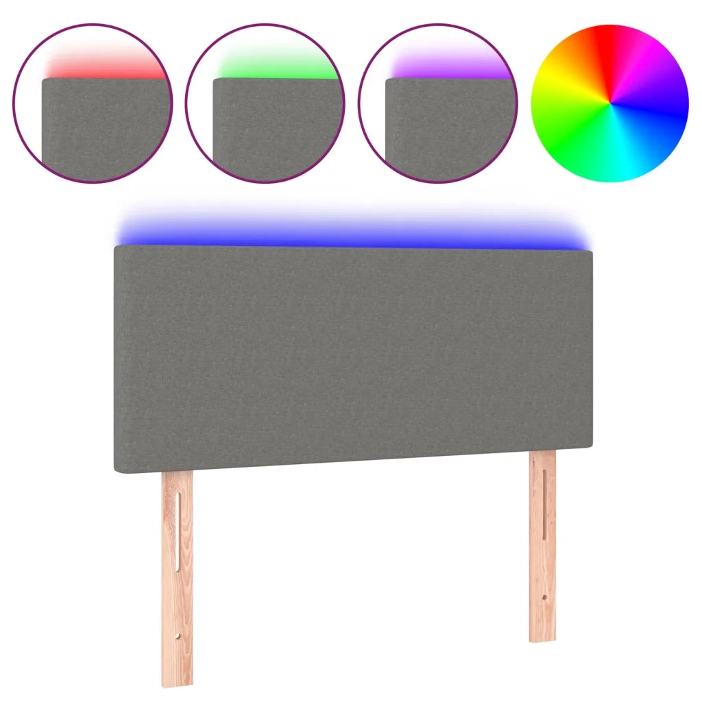 Testiera a LED-Testata con LED Grigio Scuro 90x5x78/88 cm in Tessuto 414897