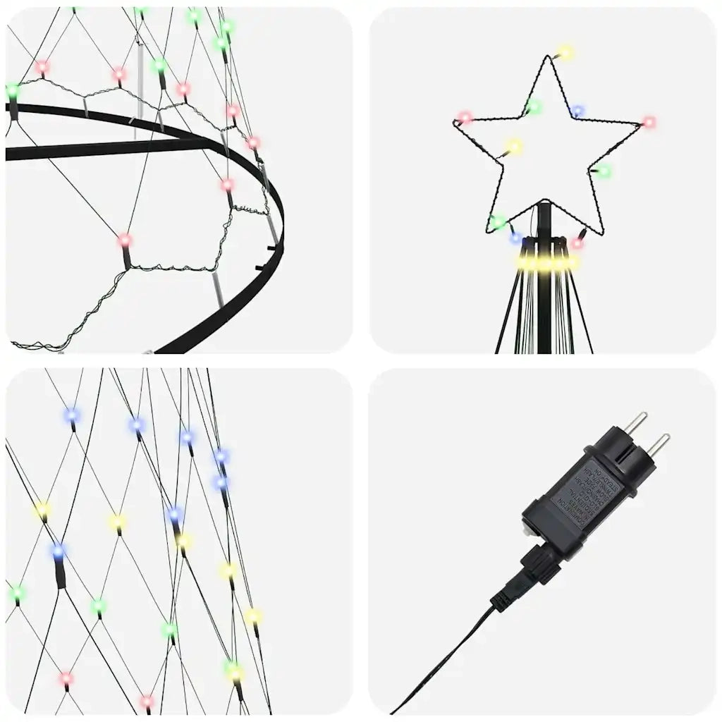 Albero di Natale LED con 455 LED Multicolore 399 cm Metallo