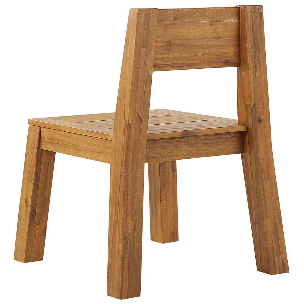 Sedia da giardino in legno massello di acacia laminato per interni ed esterni dal design rustico