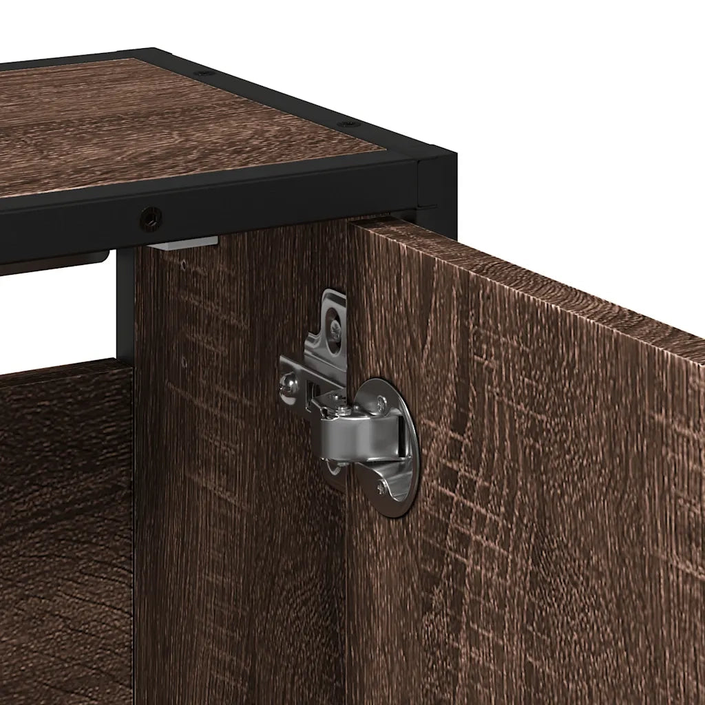 vidaXL Mobile Bagno Specchio Rovere Marrone 65x20x60 Legno Multistrato