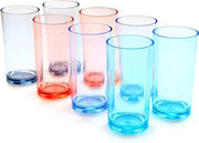 8 pezzi di bicchieri in plastica trasparente da 500ml, bicchieri da drink in plastica da 500ml (4 colori)