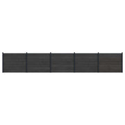 Pannello di Recinzione 5 pcs WPC e Alluminio Nero