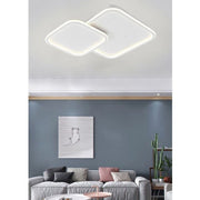 Trade Shop - Plafoniera Lampadario Soffitto Led Design A 2 Rombi Bianco Moderno 60 W Pn-24-3c -