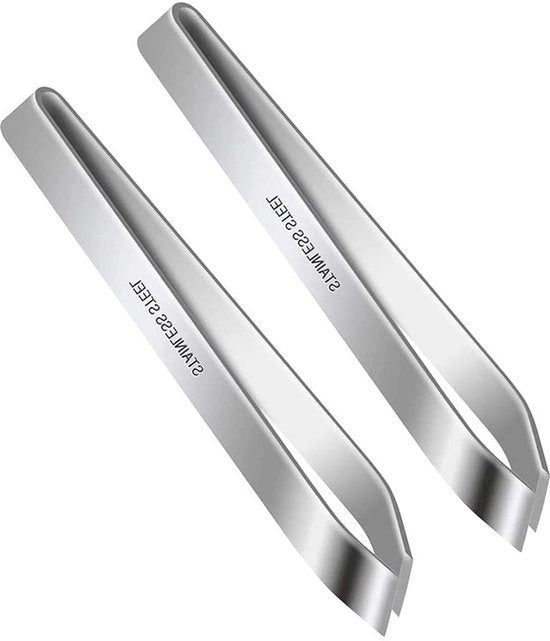 Accessori Cucina per Cuochi - Pincetta per la Rimozione delle Lische - Acciaio Inossidabile - Argento - Pincetta per la Rimozione delle Lische - 2 Pezzi