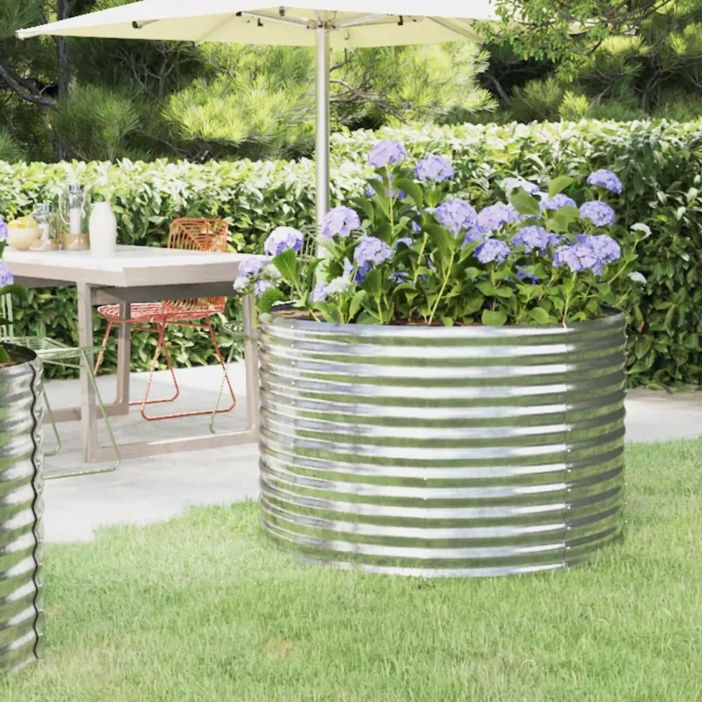 Fioriere | Cassetta per fiori | Letto Giardino Acciaio Zincato 100x100x68cm Argento