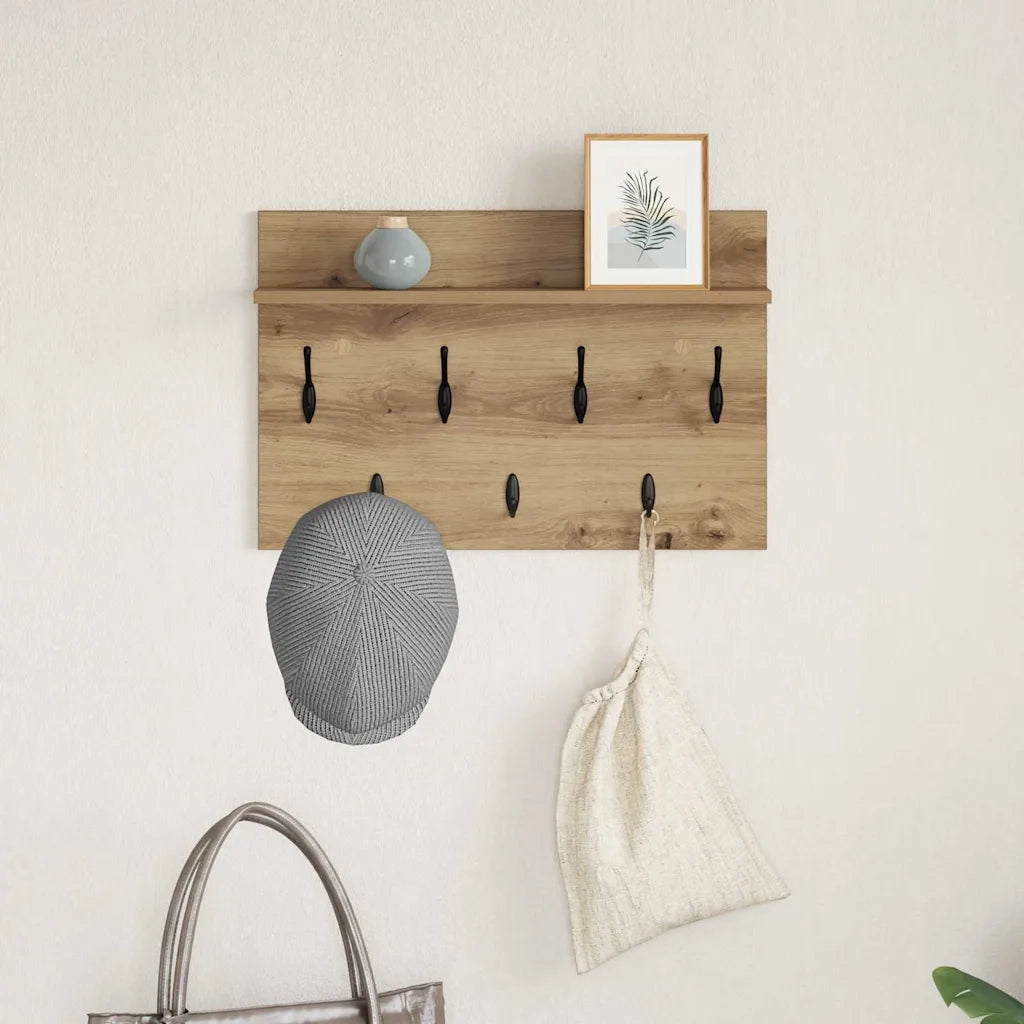 Appendiabiti a muro A parete Rovere artigianale 60 x 40 x 12 cm 874434