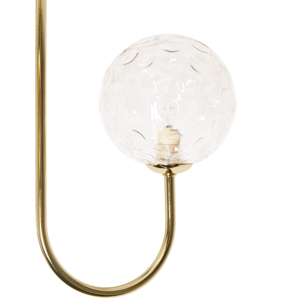 Plafoniera in vetro a 3 luci in metallo con paralumi rotondi pendente beige e oro  stile Industriale