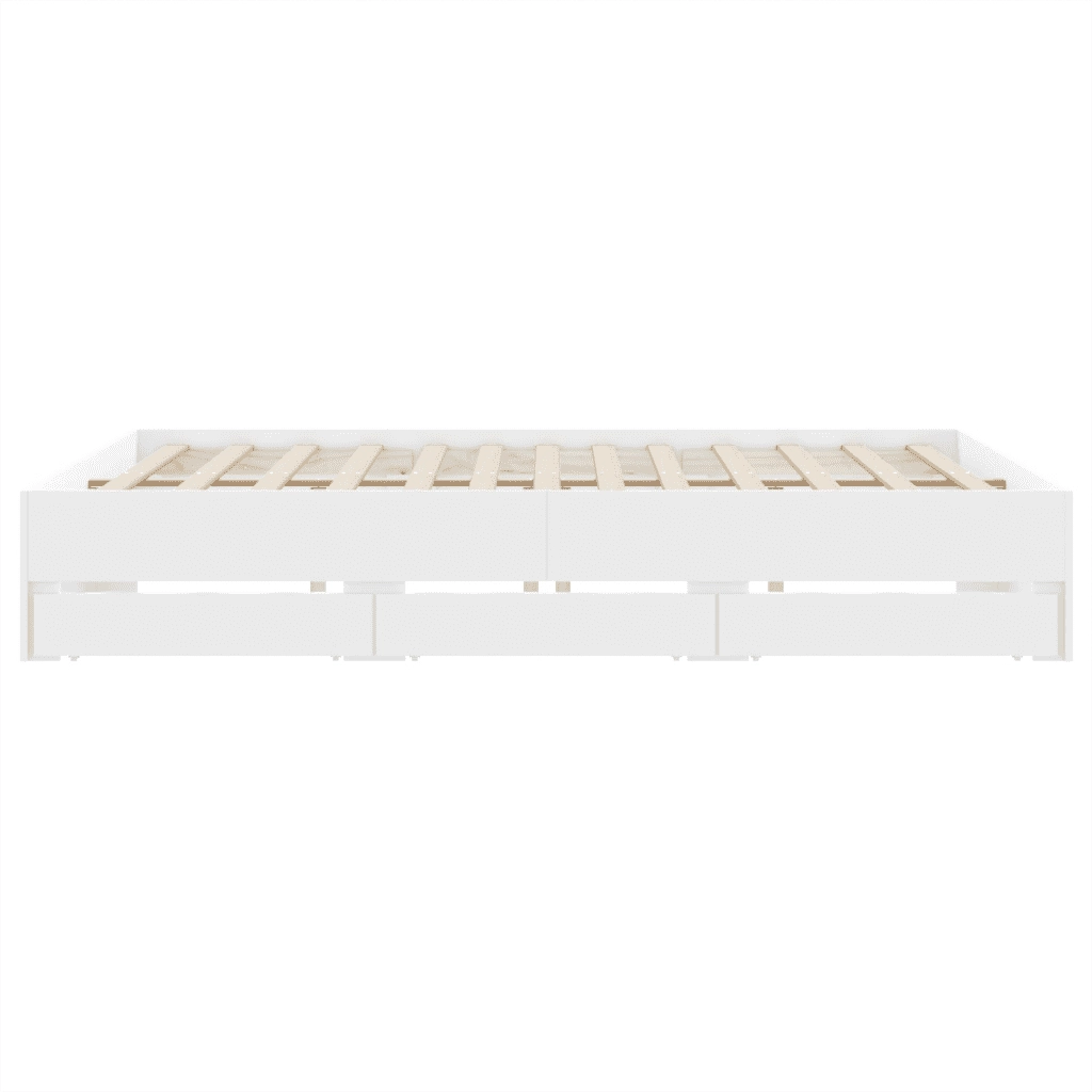 Giroletto con Cassetti Bianco 180x200 cm in Legno Multistrato 3207252