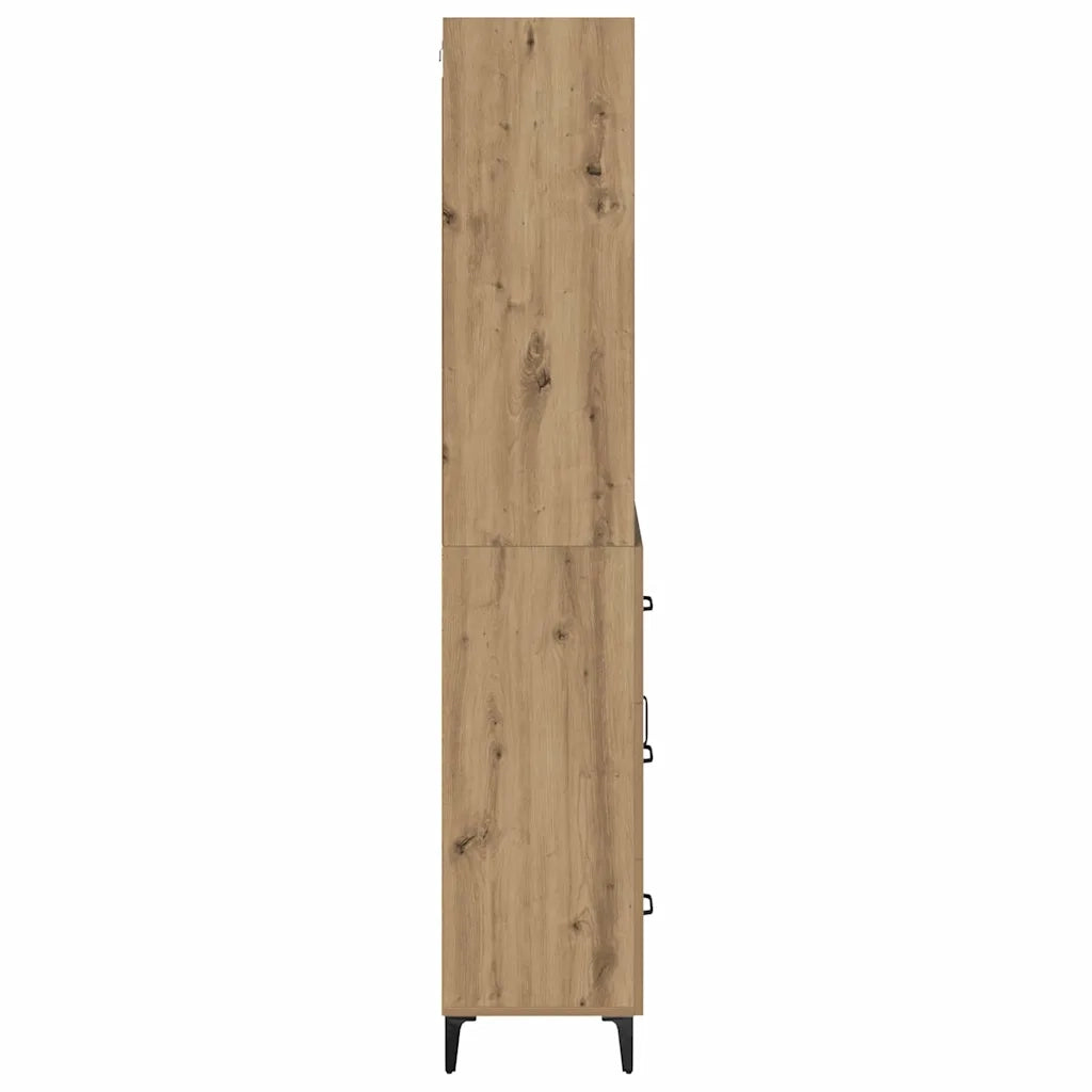 Credenza | Madia | Buffet da pranzo | Armadio da pranzo con cassetto Rovere artigianale 69,5 x 34 x 180 cm