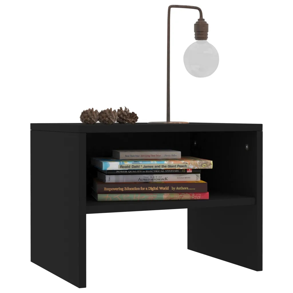 Comodini 2 pz-Set di 2 Tavolino da notte Neri 40x30x30 cm in Legno Multistrato
