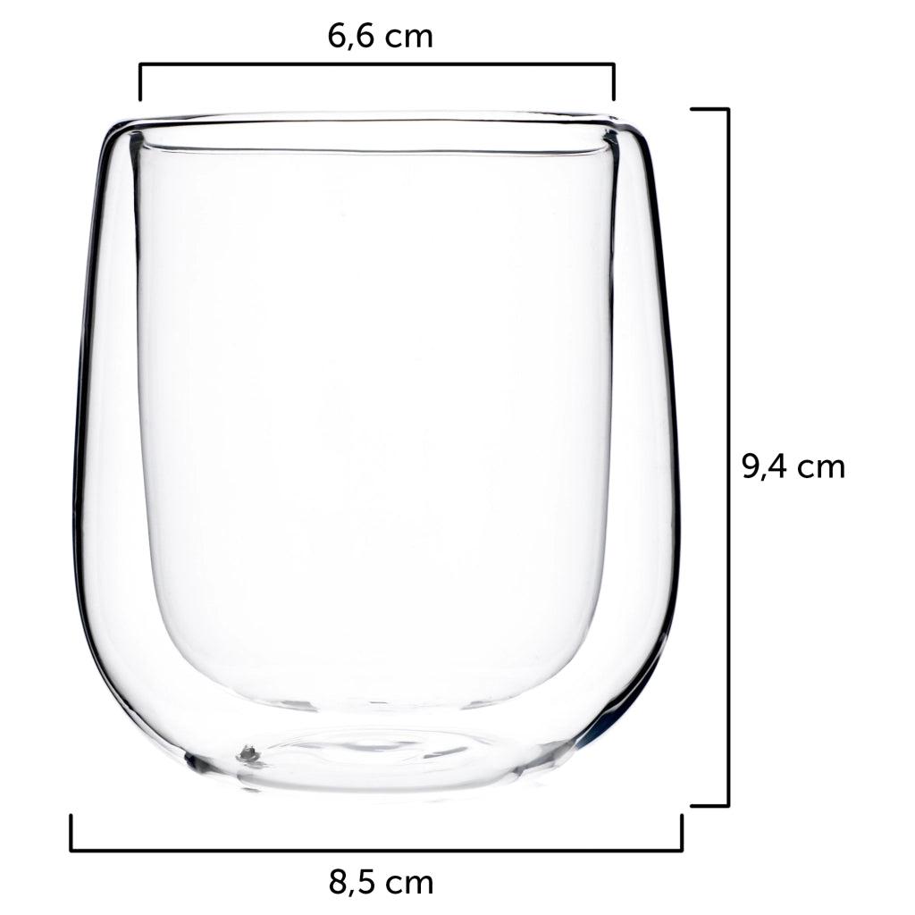 Bicchieri termici KADAX per caffè, tè, latte macchiato, 260 ml, bevande, a doppia parete, 4 pezzi
