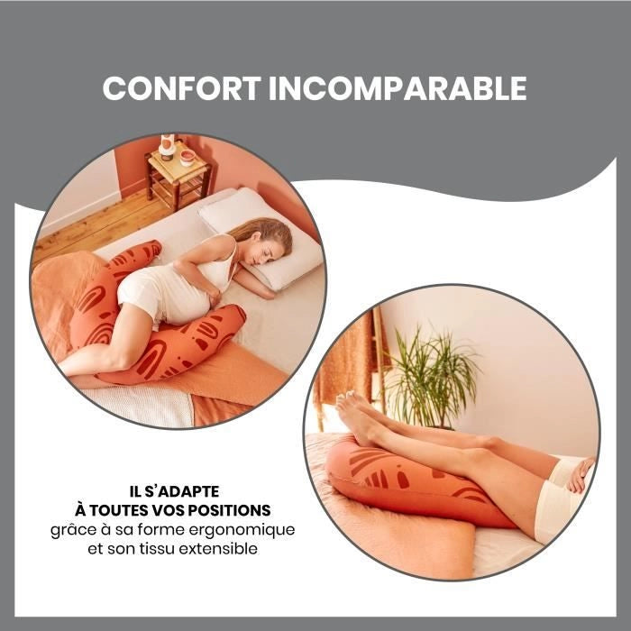 Babymoov B.Love Cuscino di maternità e allattamento al seno con riempimento in microbead ultra sottile - Made in Europa, terracotta