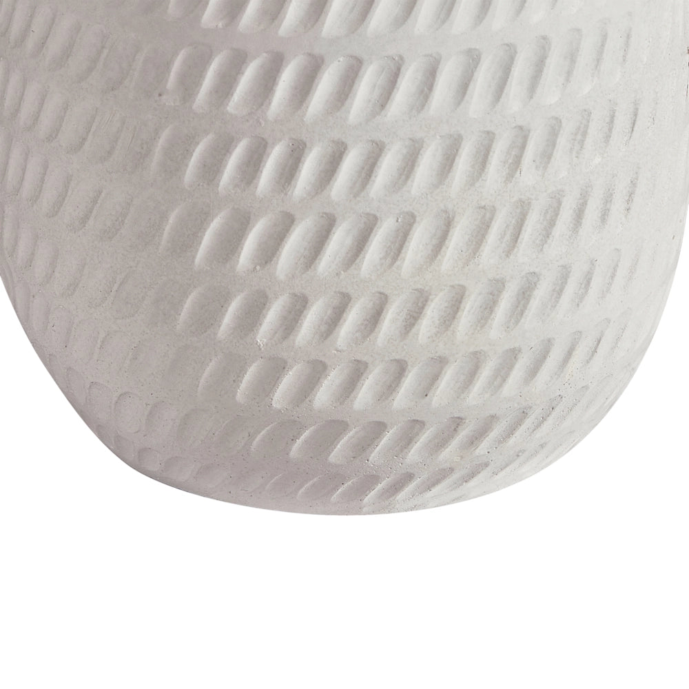 Vaso rotondo per piante in fibra di argilla con motivo in rilievo bianco sporco ⌀ 19 cm giardino terrazzo