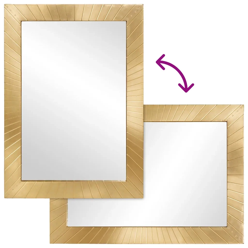 Specchio da bagno-Specchio decorativo Nero e Oro 50 x 2,5 x 70 cm