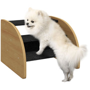 Scala per cani 3 gradini ¨C zephmum ¨C effetto quercia nero 38.5x38.5x30 cm
