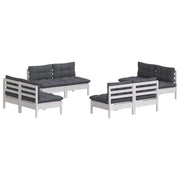 Set di mobili da giardino mobili da esterno 8 pezzi con cuscini legno di pino antracite 02_0017471