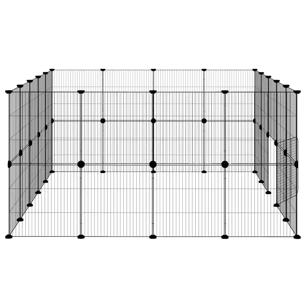 Gabbia per Animali 36 Pannelli con Porta Nera 35x35 cm Acciaio CFW5904175