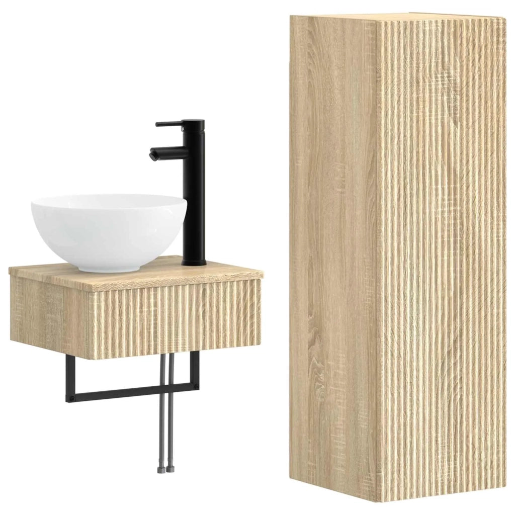 Set di mobili per il bagno 2 pz Rovere Sonoma 3406095
