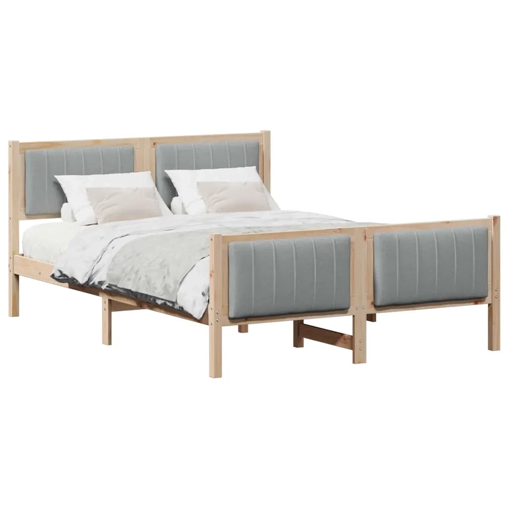 Struttura del Letto Marrone e grigio chiaro 135 x 190 cm 878479