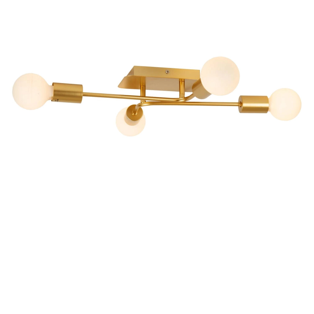 Plafoniera vintage oro opaco Lester 4xE27 40W Lucide