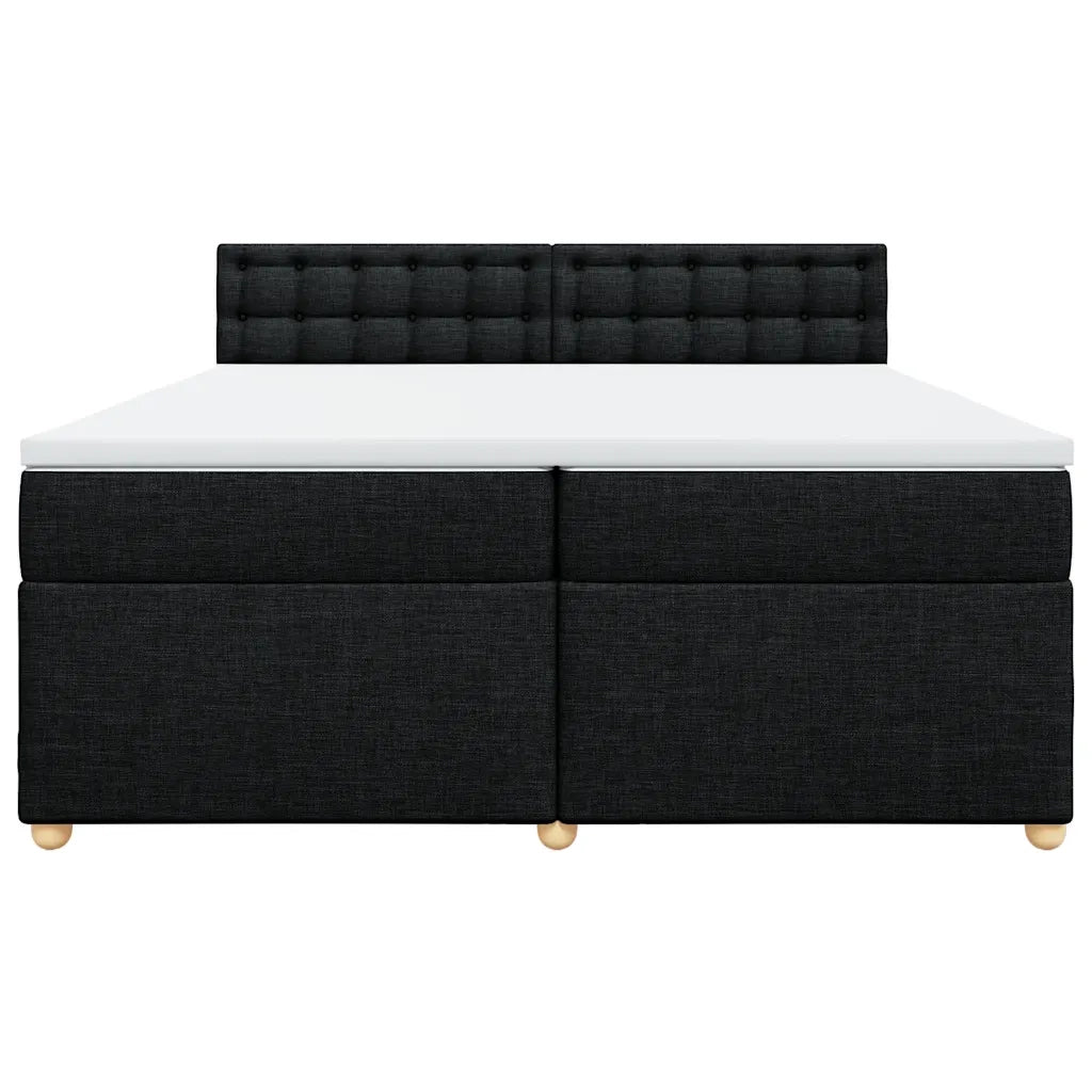 Giroletto a Molle con Materasso Nero 200x200 cm in Tessuto