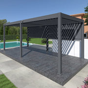 Pergola bioclimatica Ombréa autoportante VS - 3x6M Anthracite + 2 tende