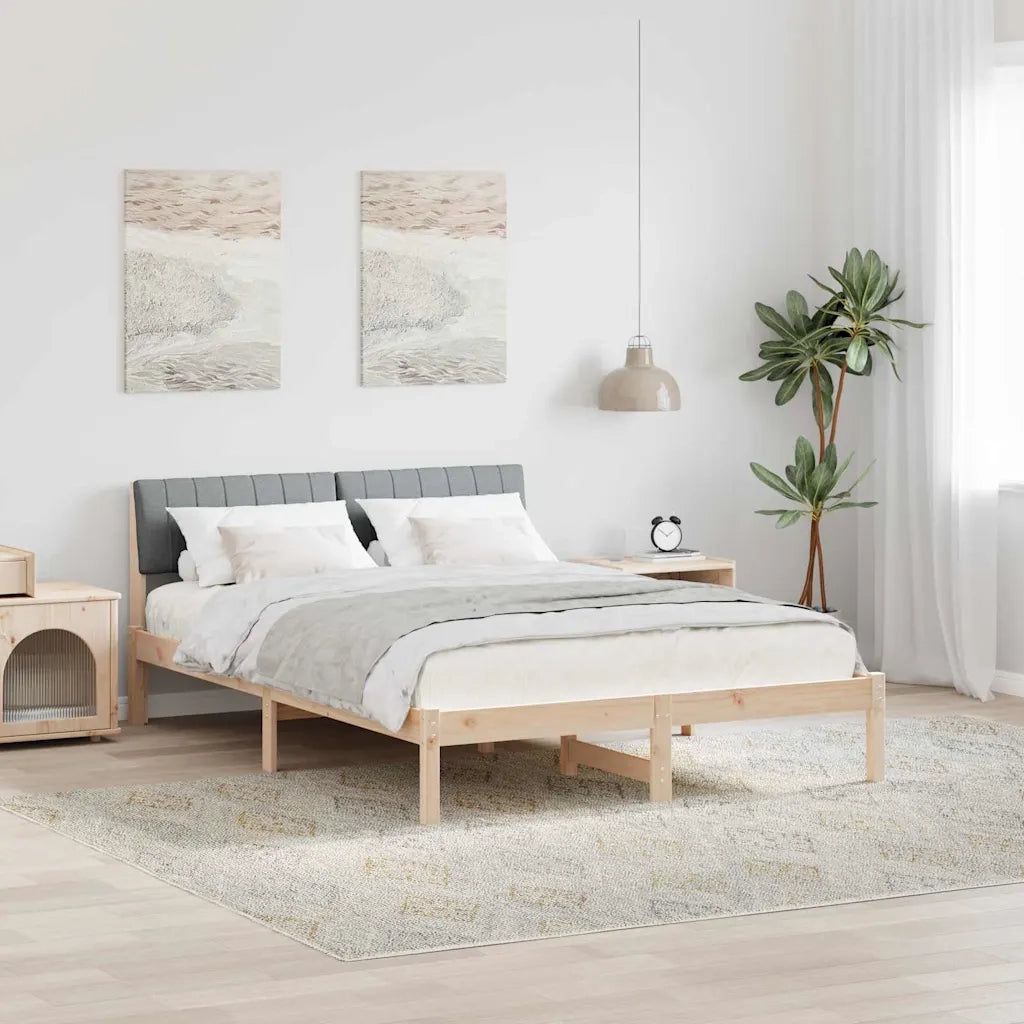 Struttura del Letto Marrone e grigio chiaro 135 x 190 cm 878689