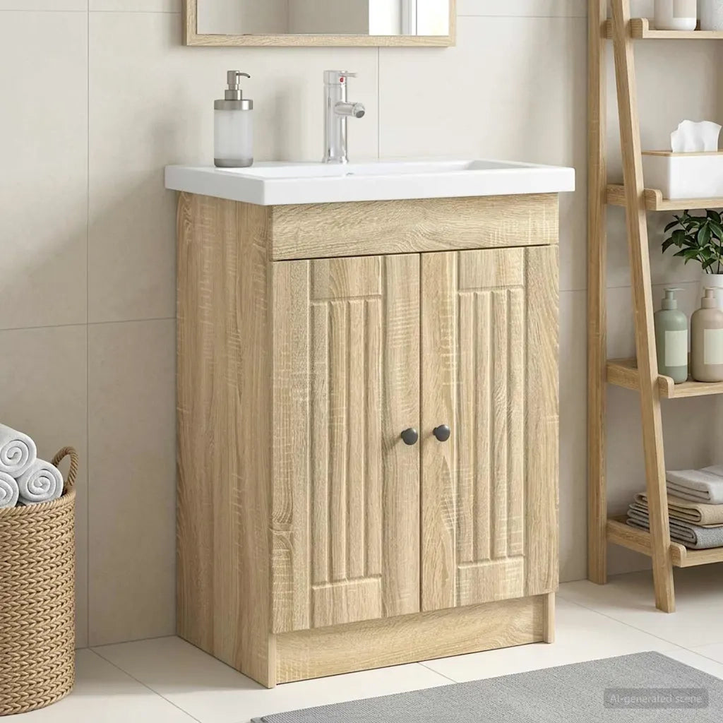 Mobiletto da bagno sotto il lavello Rovere Sonoma