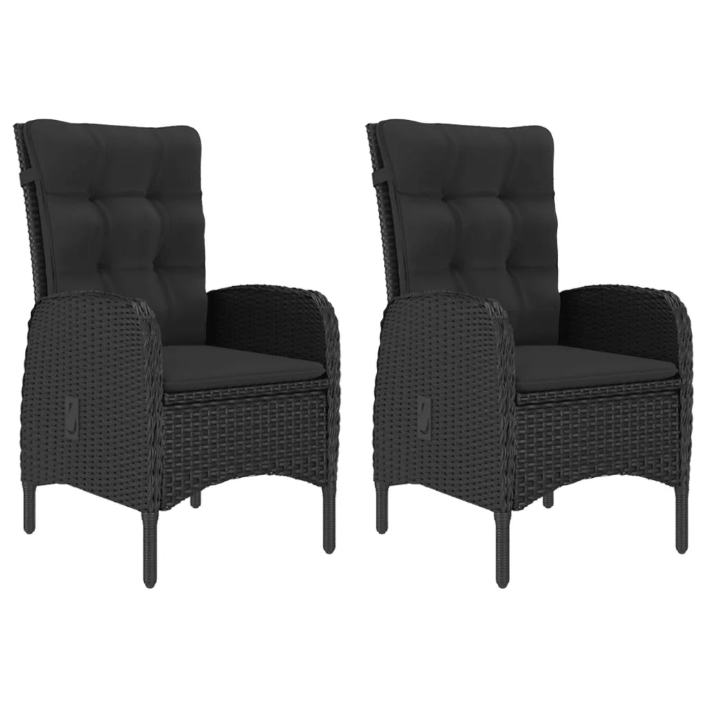 Set Mobili da Pranzo per Giardino 3 pz Nero cod mxl 36974