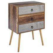 Credenza in legno scuro con truciolare grigio Design rustico Cassettiera con 3 cassetti Soggiorno